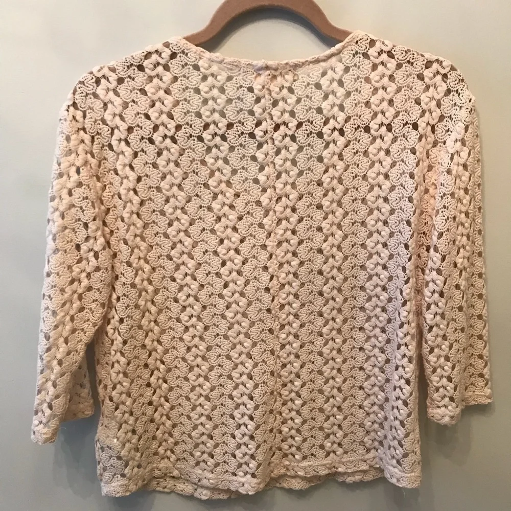 EUC UO Staring at Stars Cream Crochet Shirt XS​​​​​​​